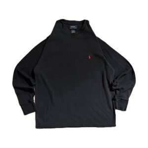 Polo Ralph Lauren Black Waffle Knit Thermal Long Sleeve Shirt — Size XL